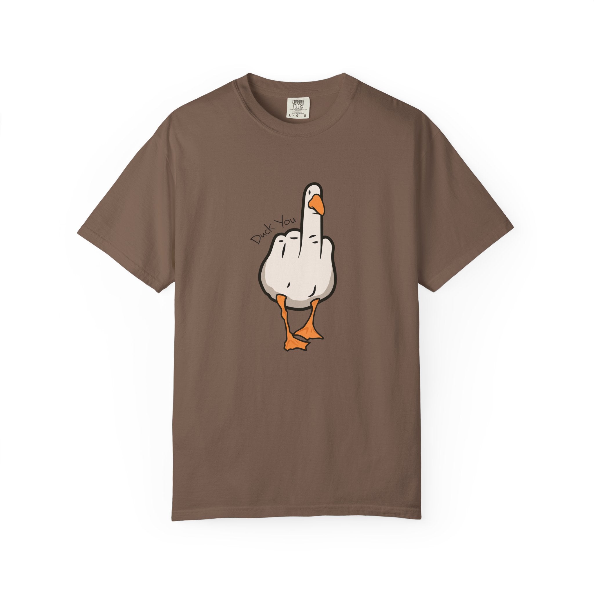 Unisex Middle Finger Duck T-shirt | Bird Illustration, Funny Attitude Tee