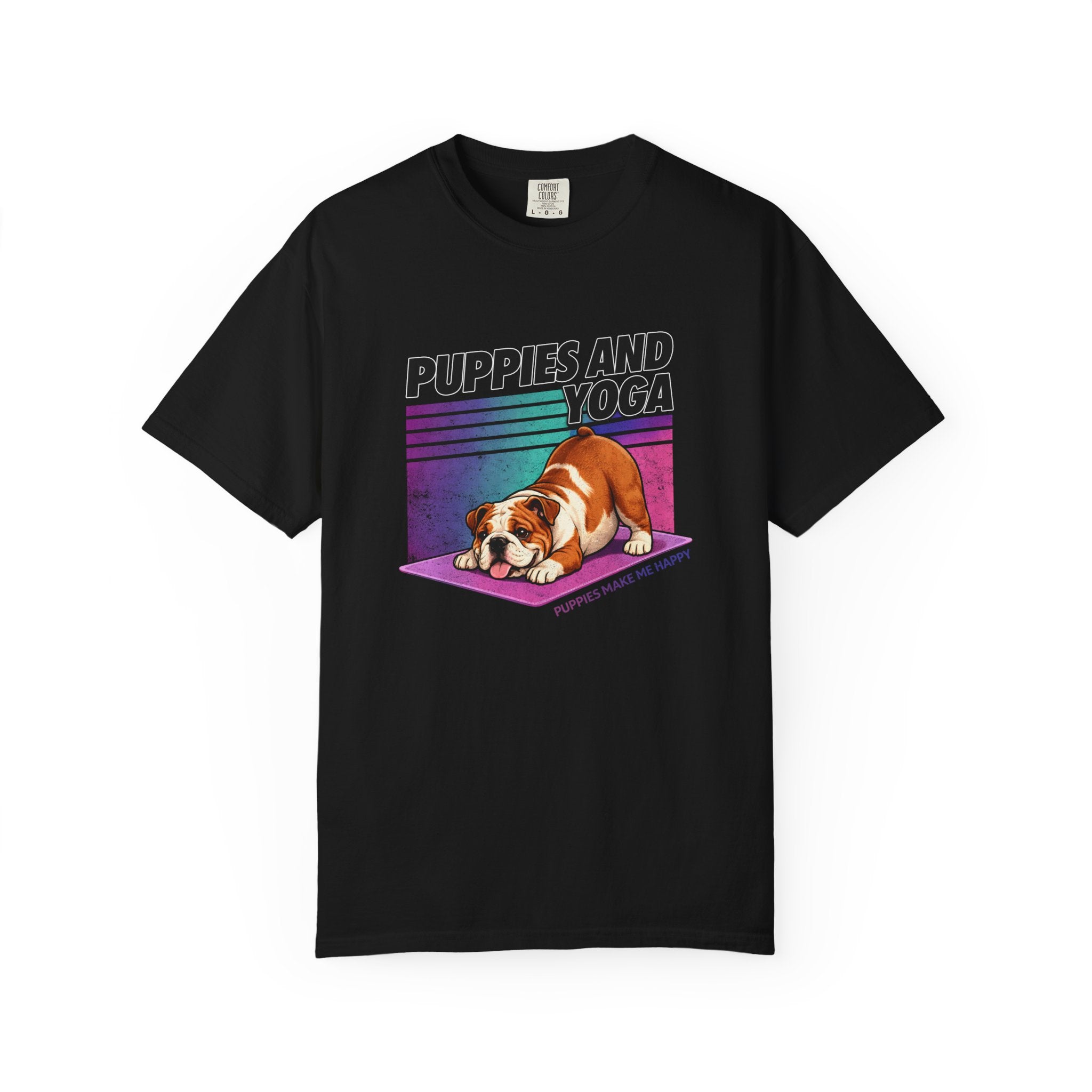 Puppies and Yoga Bulldog  - Unisex T-shirt