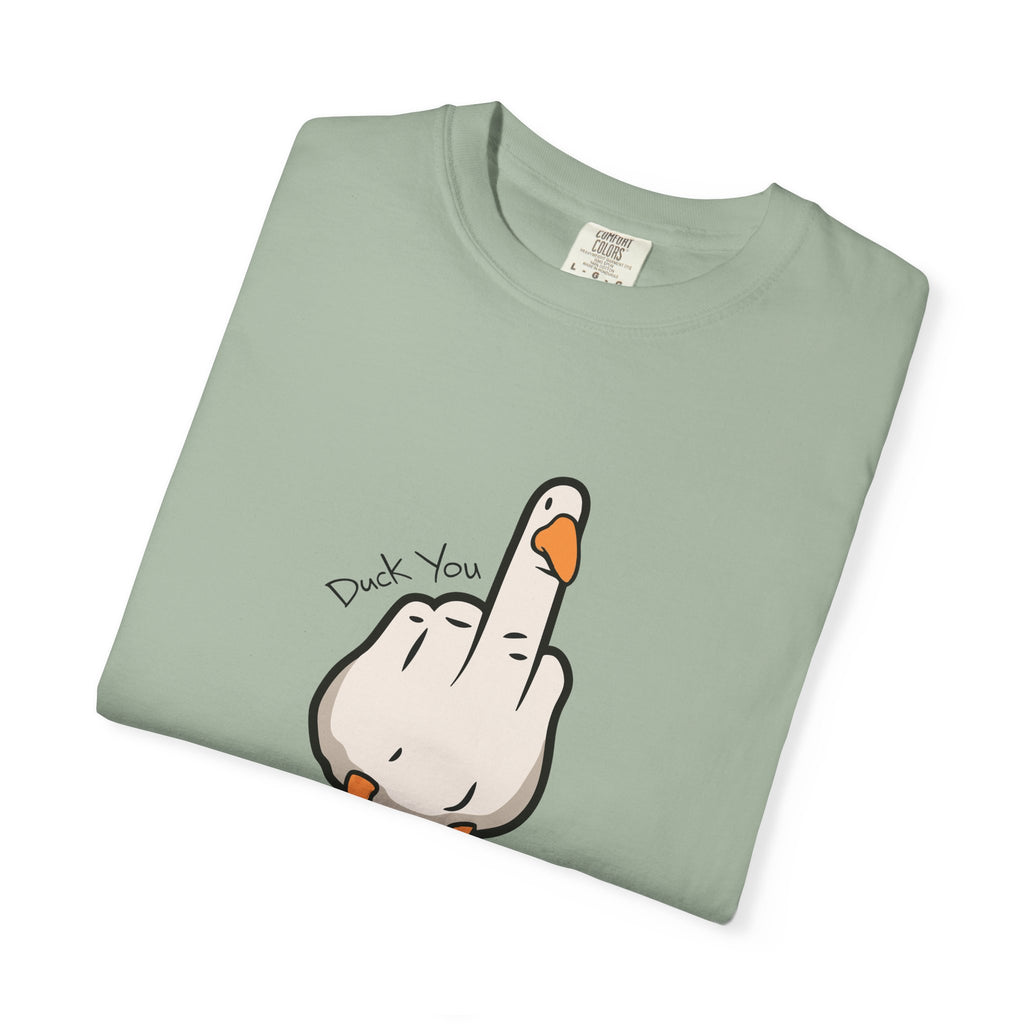 Unisex Middle Finger Duck T-shirt | Bird Illustration, Funny Attitude Tee