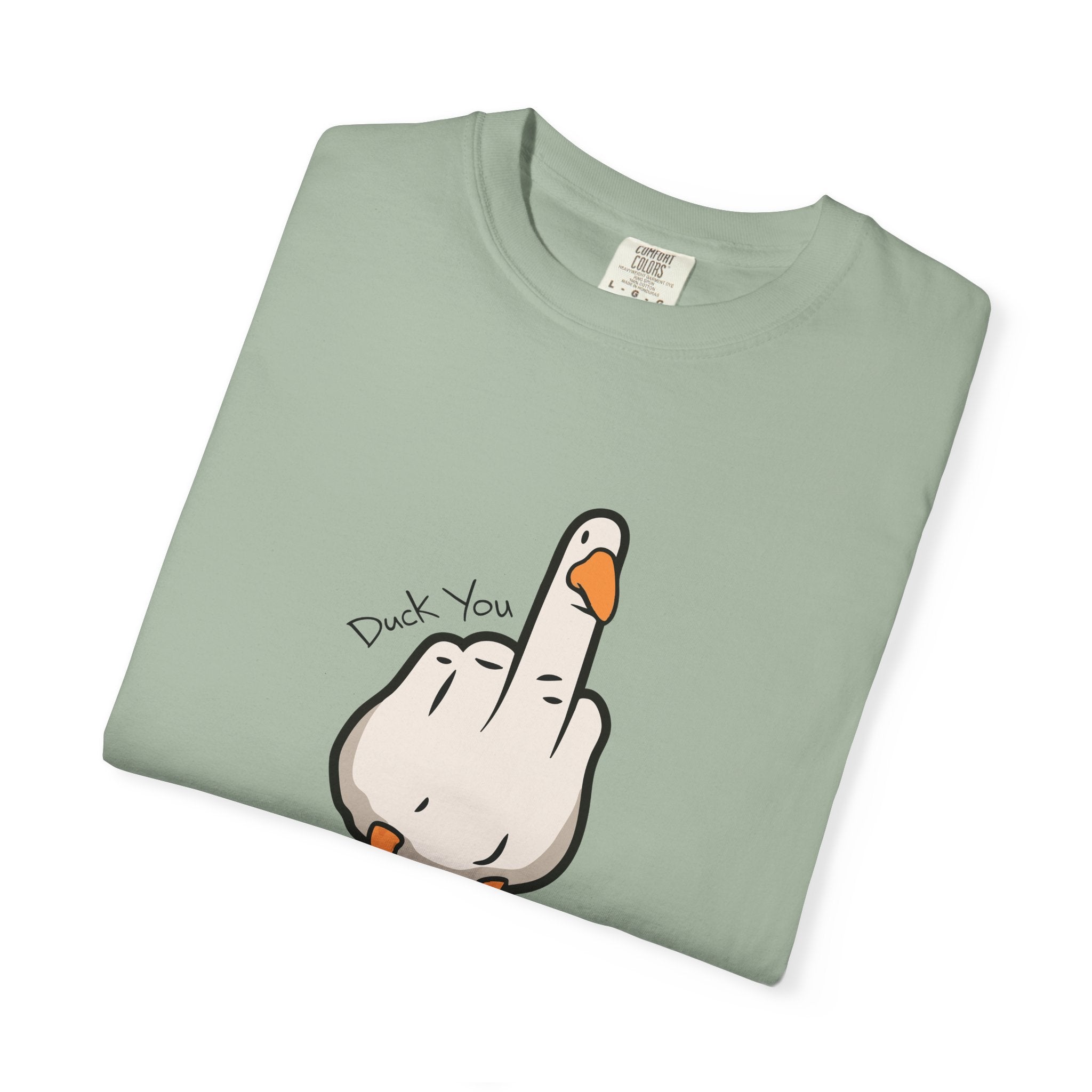 Unisex Middle Finger Duck T-shirt | Bird Illustration, Funny Attitude Tee