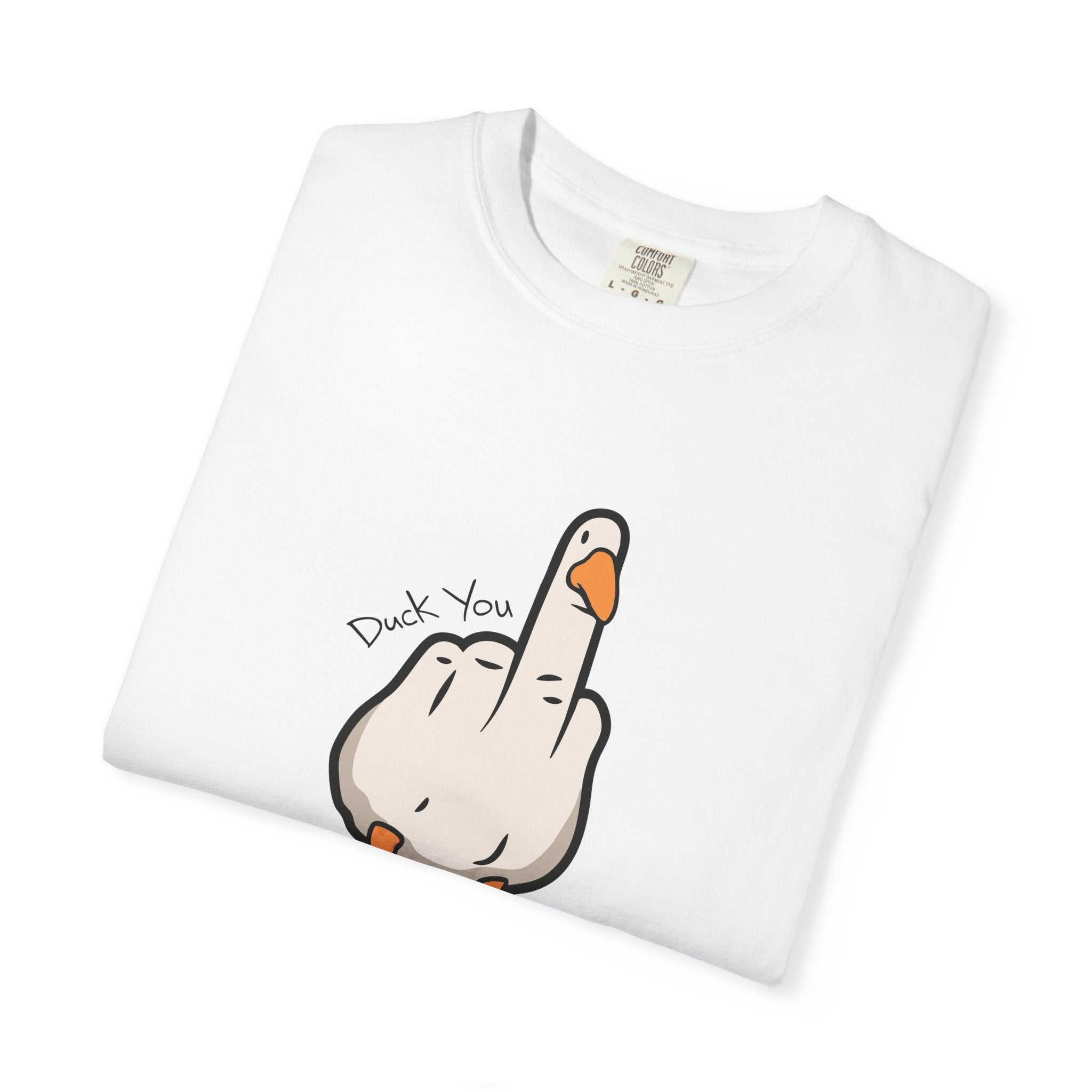 Unisex Middle Finger Duck T-shirt | Bird Illustration, Funny Attitude Tee