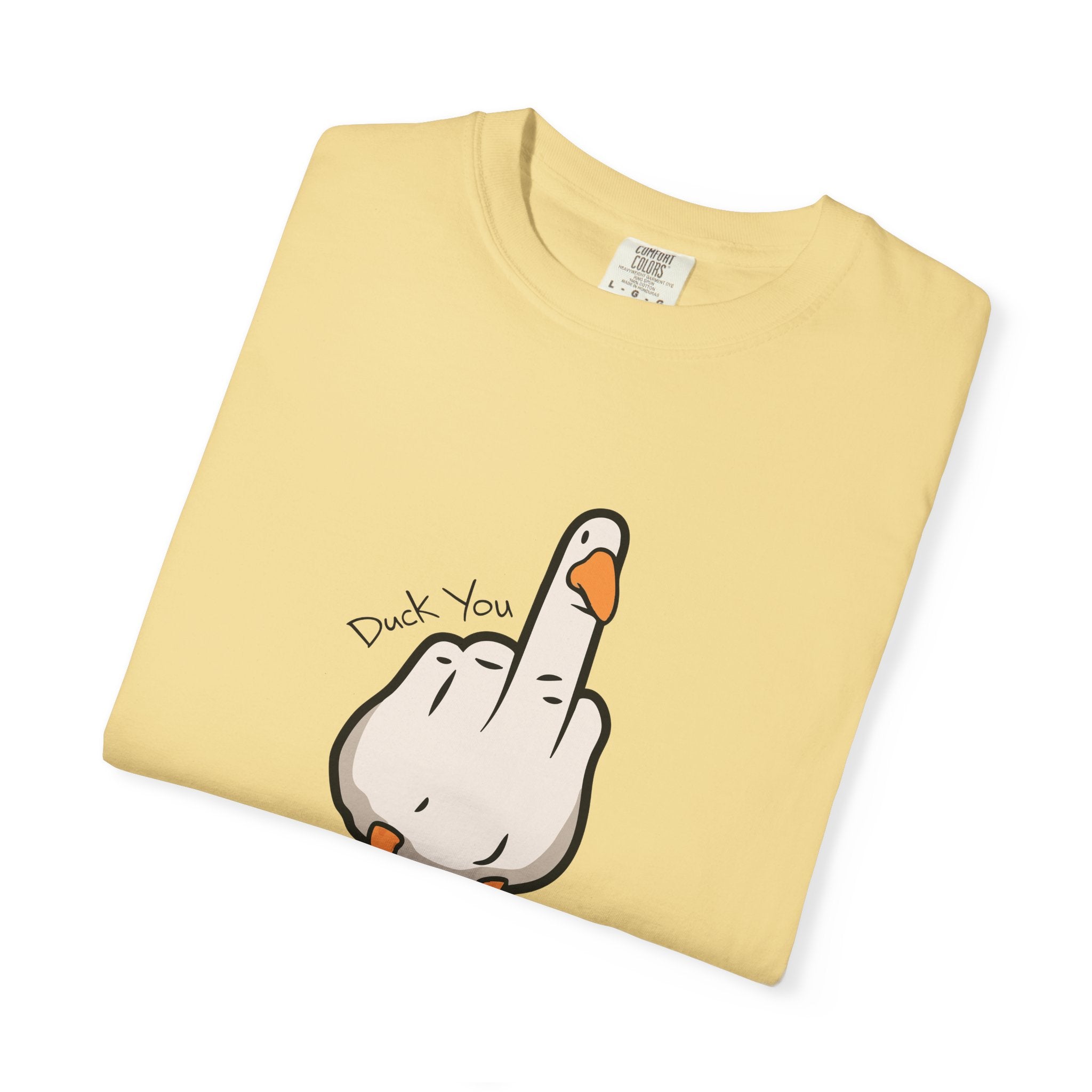 Unisex Middle Finger Duck T-shirt | Bird Illustration, Funny Attitude Tee