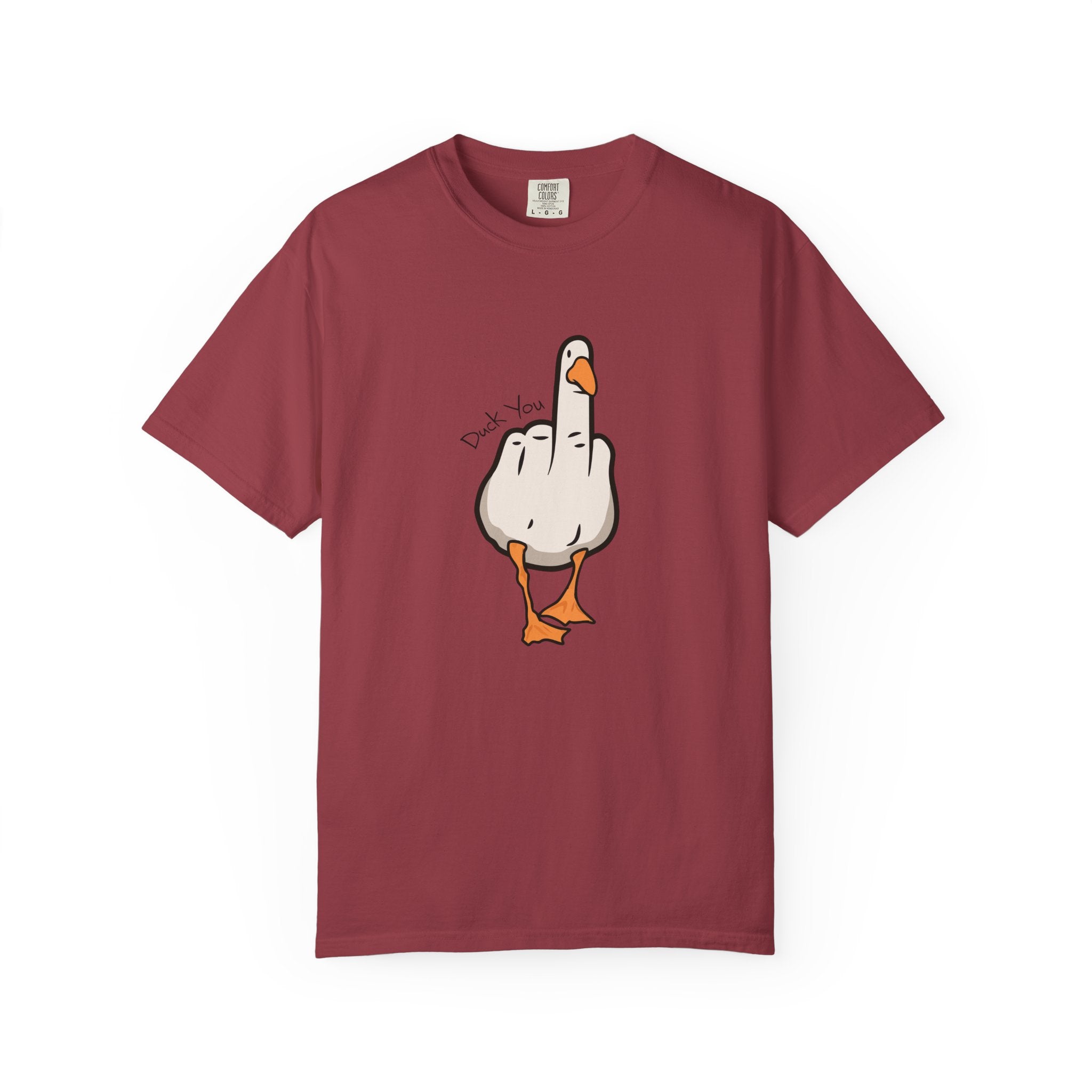 Unisex Middle Finger Duck T-shirt | Bird Illustration, Funny Attitude Tee