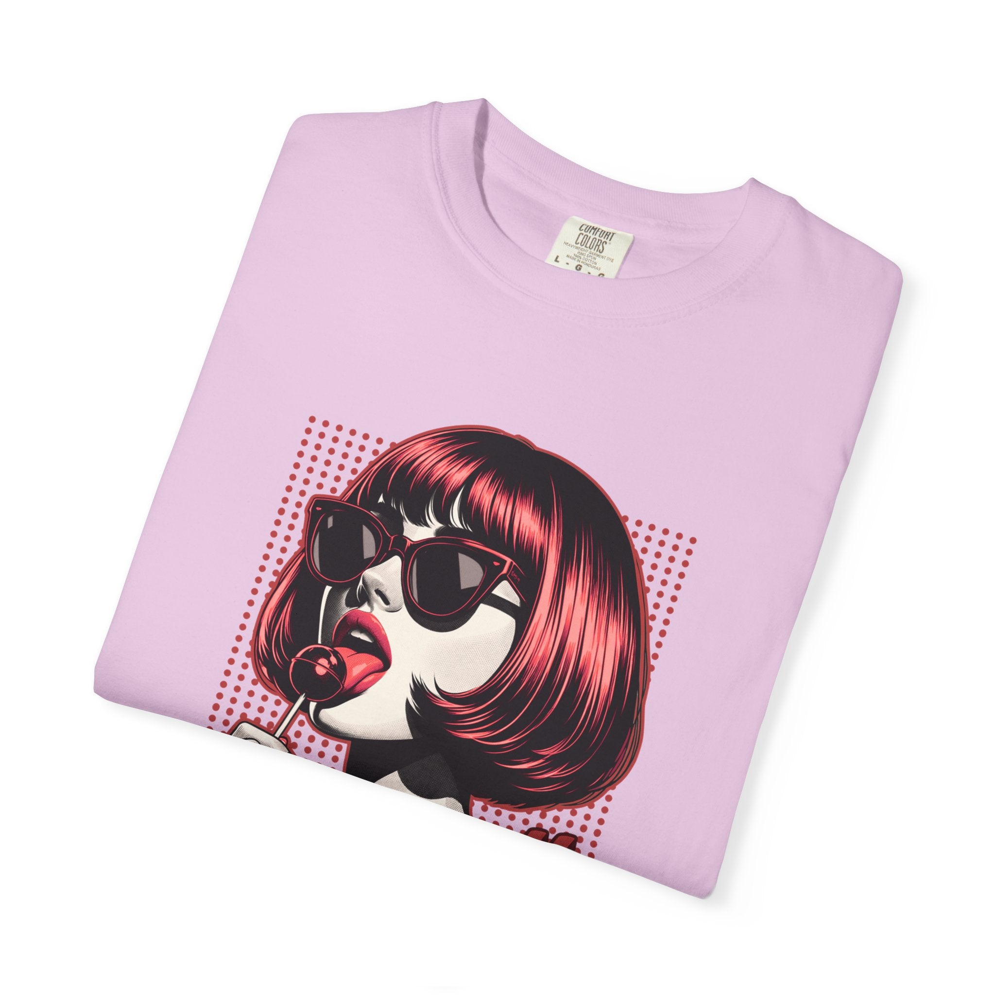 Unisex Retro Pop Art Woman Licking Ice Cream T-shirt | 'Currently Unimpressed' Graphic