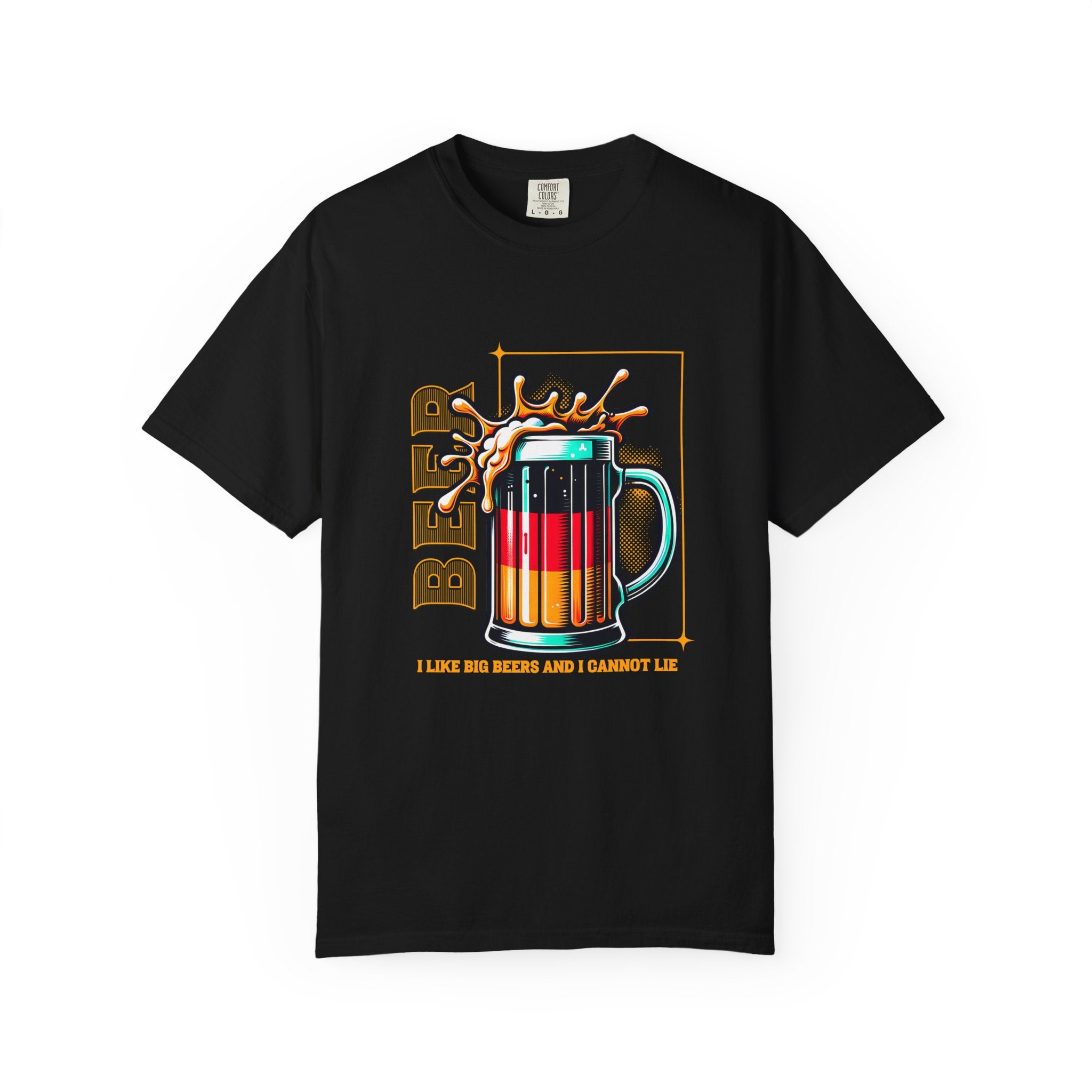 Unisex Retro Colorful Beer Mug T-shirt | I Like Big Beers and I Cannot Lie