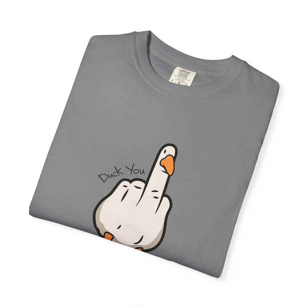 Unisex Middle Finger Duck T-shirt | Bird Illustration, Funny Attitude Tee