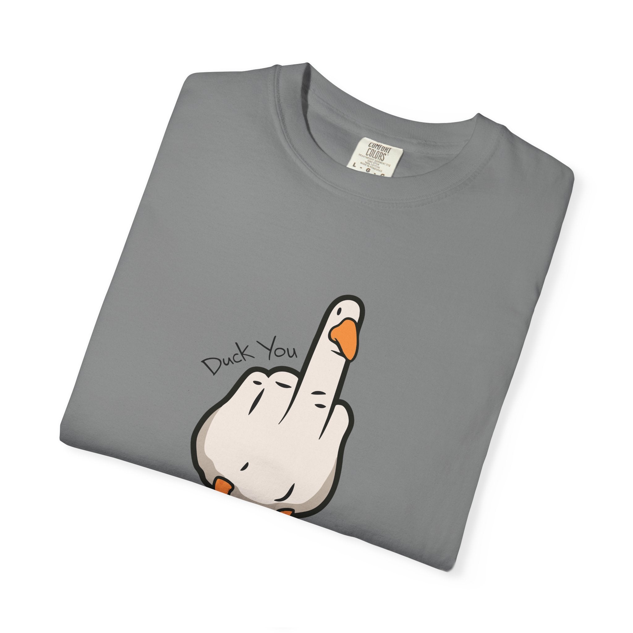 Unisex Middle Finger Duck T-shirt | Bird Illustration, Funny Attitude Tee