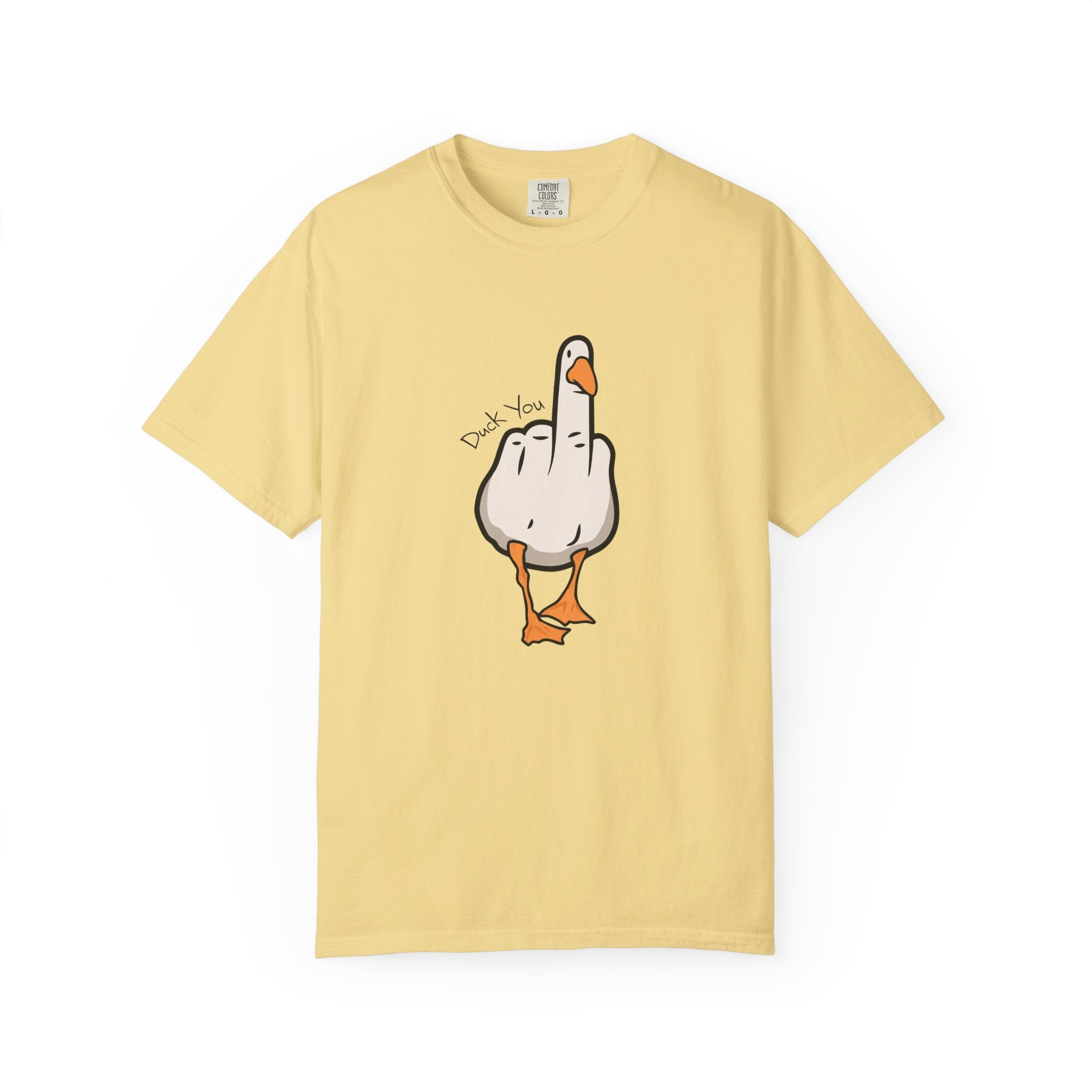 Unisex Middle Finger Duck T-shirt | Bird Illustration, Funny Attitude Tee