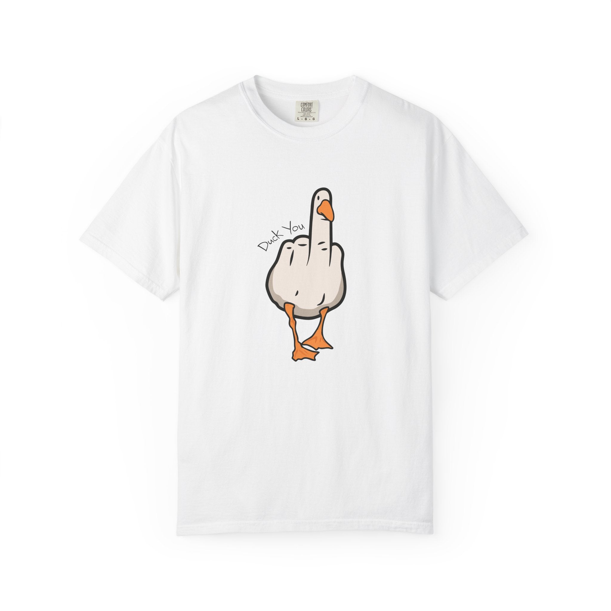 Unisex Middle Finger Duck T-shirt | Bird Illustration, Funny Attitude Tee