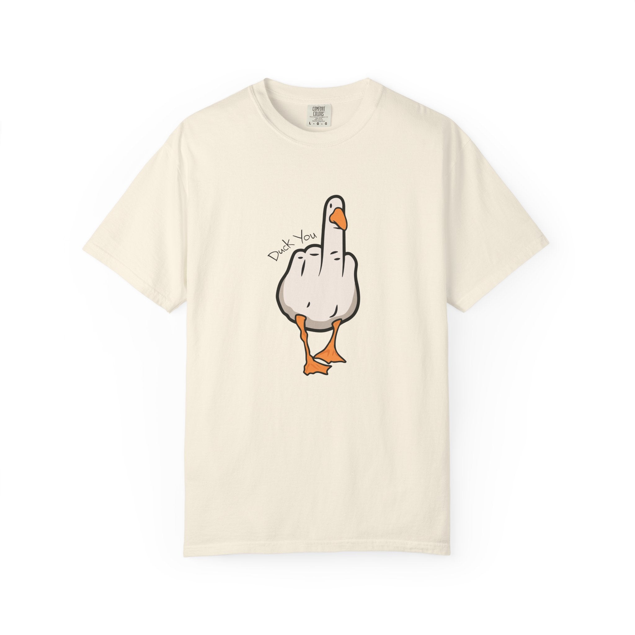 Unisex Middle Finger Duck T-shirt | Bird Illustration, Funny Attitude Tee