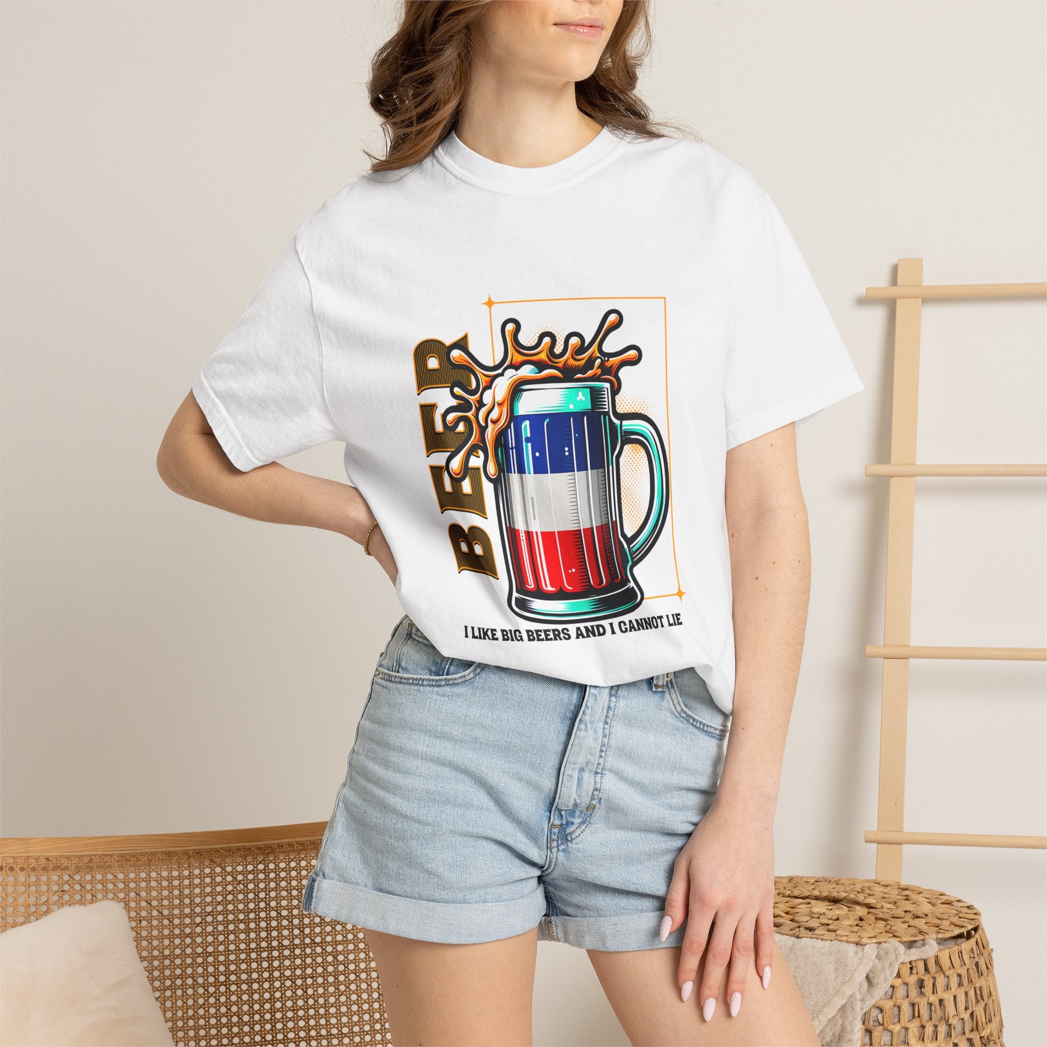 Unisex Red, White and Blue Beer Mug T-Shirt | Patriotic Beer Graphic Tee