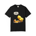 Unisex Curious Chick 'I Have Questions' T-shirt | Cute Baby Chick Illustration