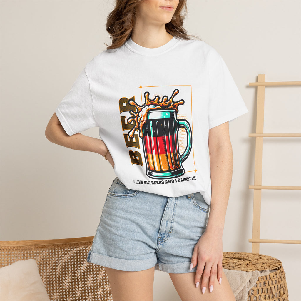 Unisex Retro Colorful Beer Mug T-shirt | I Like Big Beers and I Cannot Lie