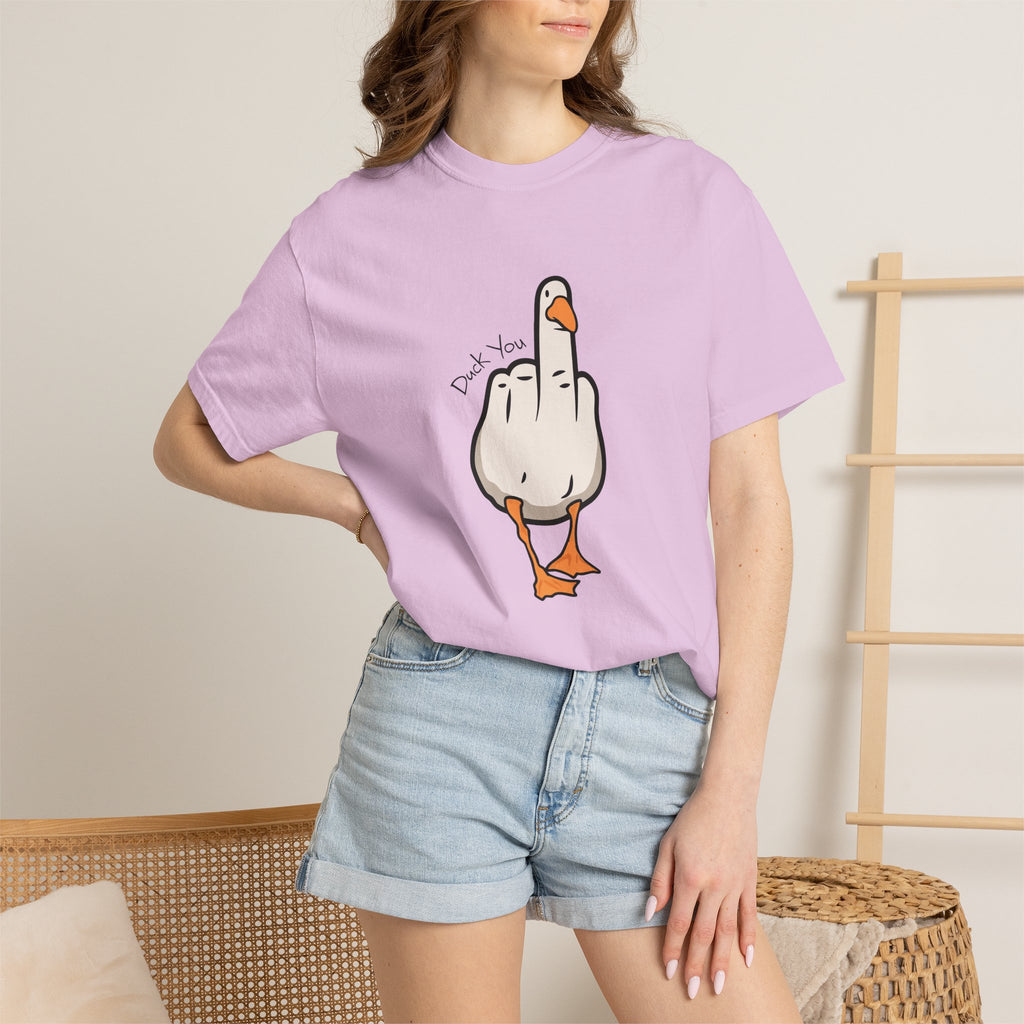 Unisex Middle Finger Duck T-shirt | Bird Illustration, Funny Attitude Tee