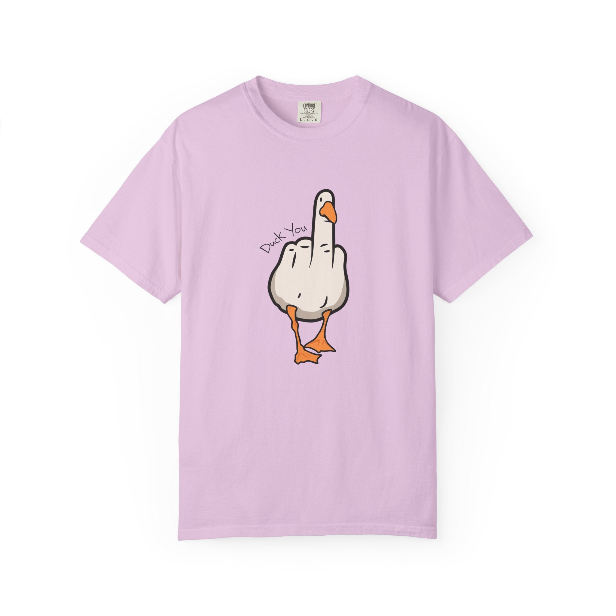Unisex Middle Finger Duck T-shirt | Bird Illustration, Funny Attitude Tee