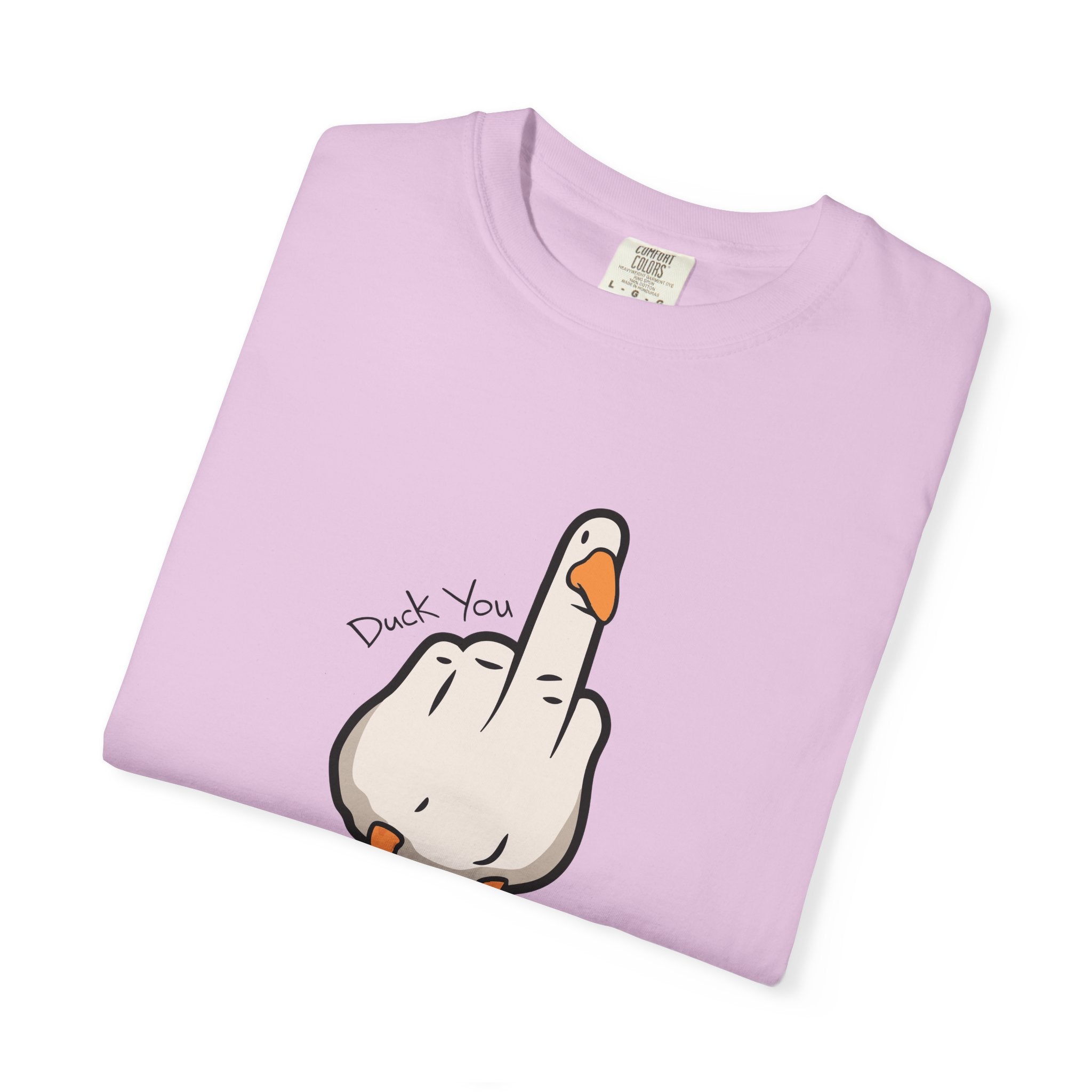 Unisex Middle Finger Duck T-shirt | Bird Illustration, Funny Attitude Tee