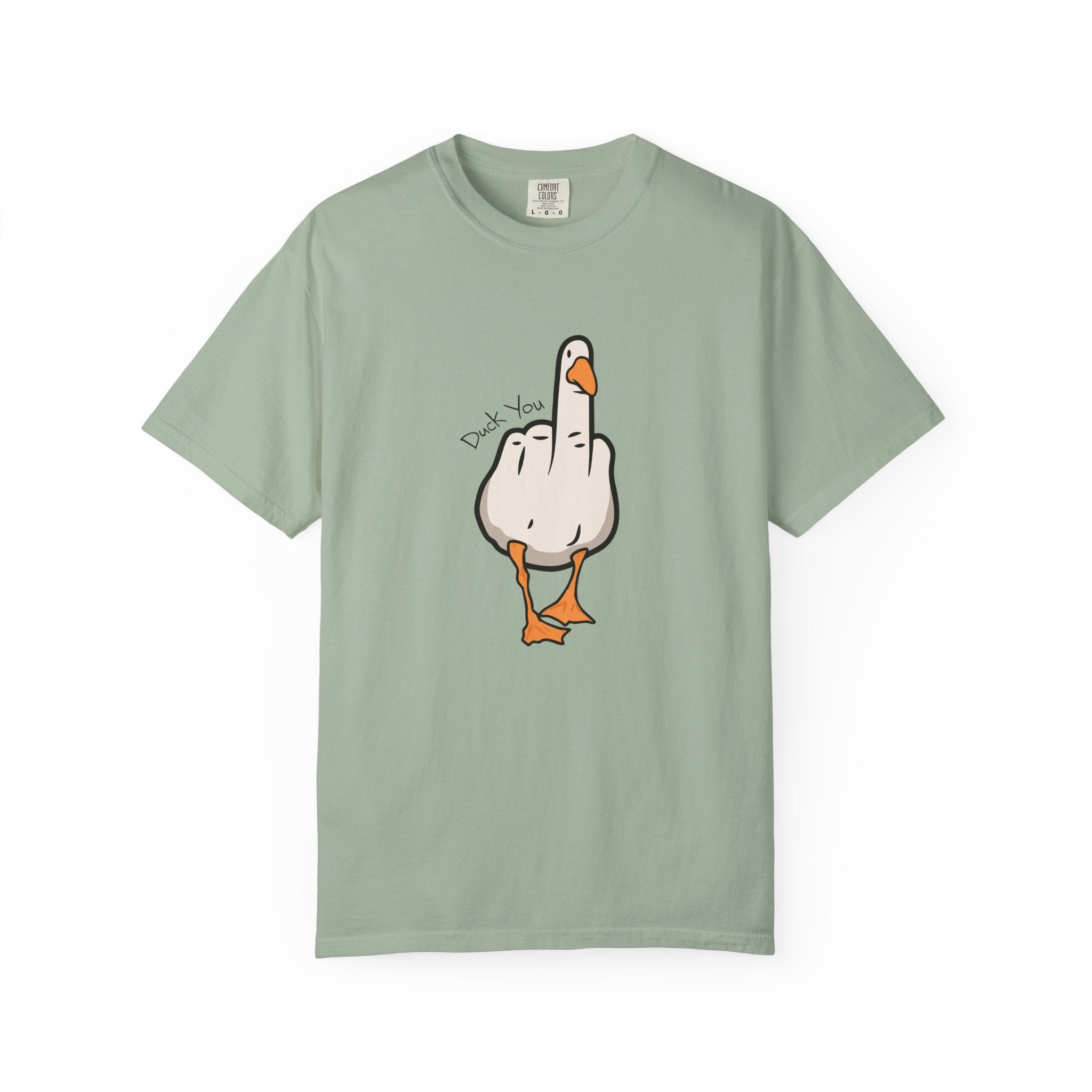Unisex Middle Finger Duck T-shirt | Bird Illustration, Funny Attitude Tee