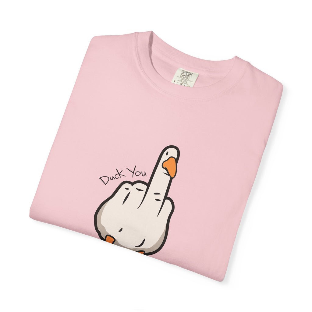 Unisex Middle Finger Duck T-shirt | Bird Illustration, Funny Attitude Tee