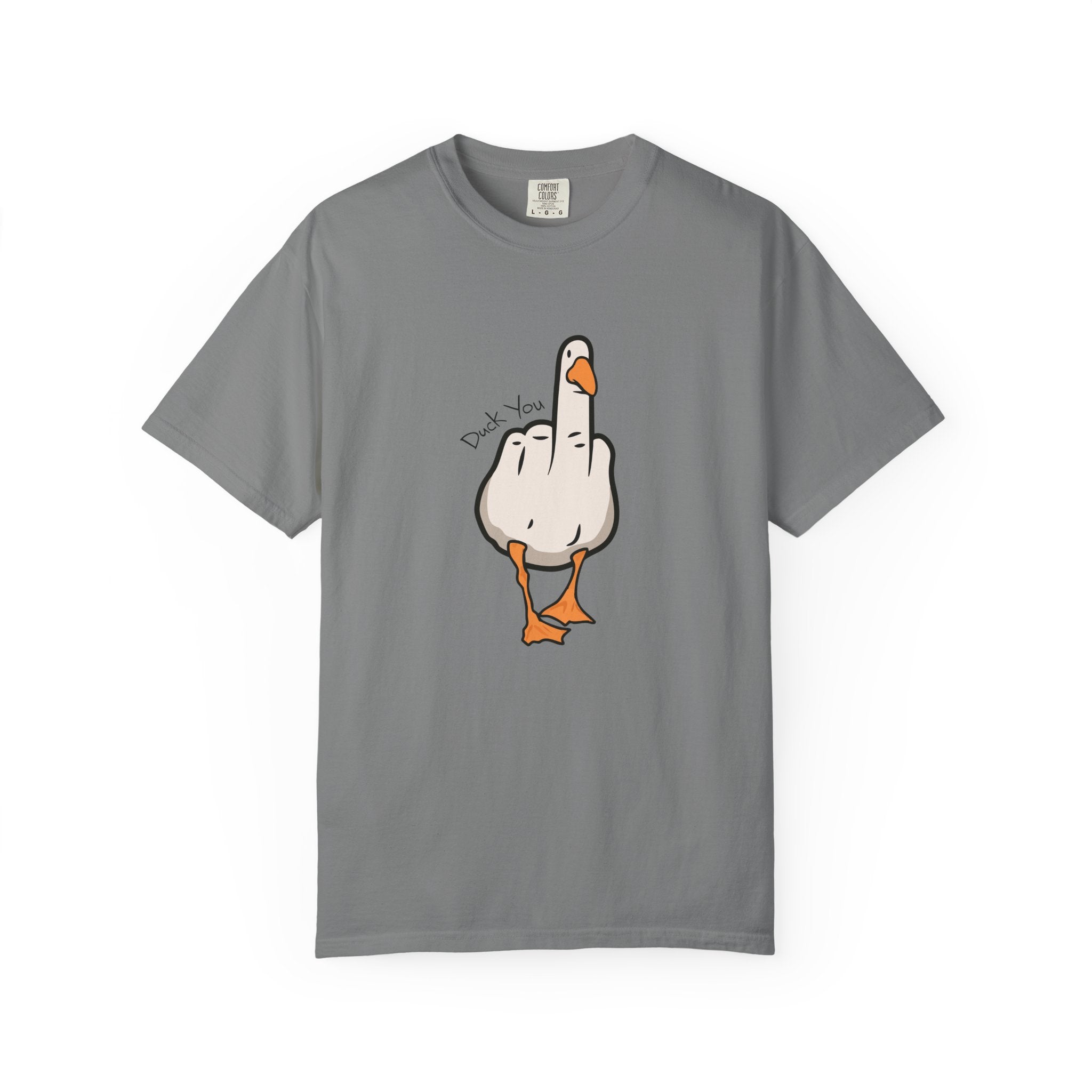 Unisex Middle Finger Duck T-shirt | Bird Illustration, Funny Attitude Tee