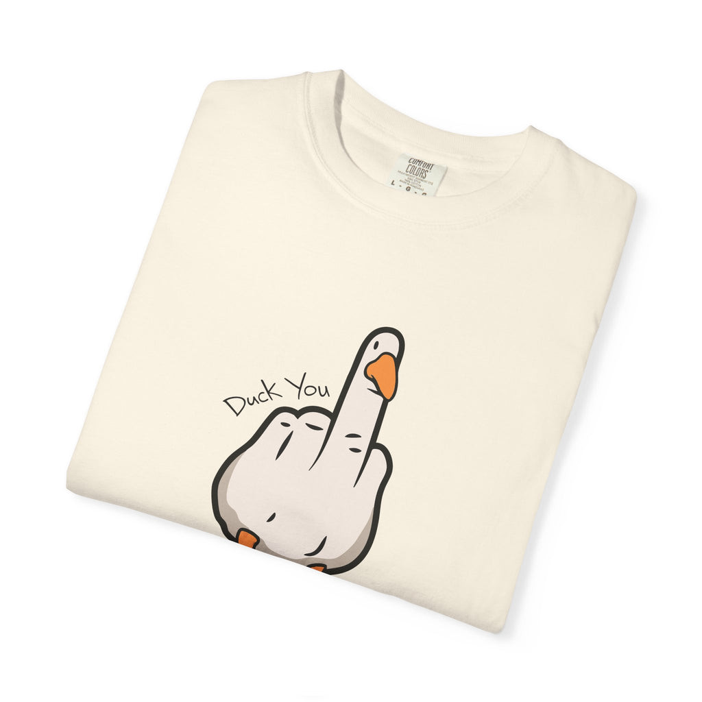 Unisex Middle Finger Duck T-shirt | Bird Illustration, Funny Attitude Tee