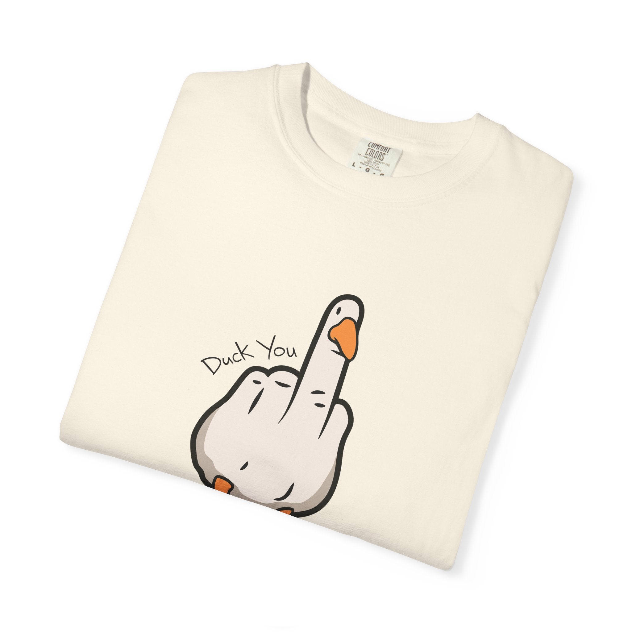 Unisex Middle Finger Duck T-shirt | Bird Illustration, Funny Attitude Tee