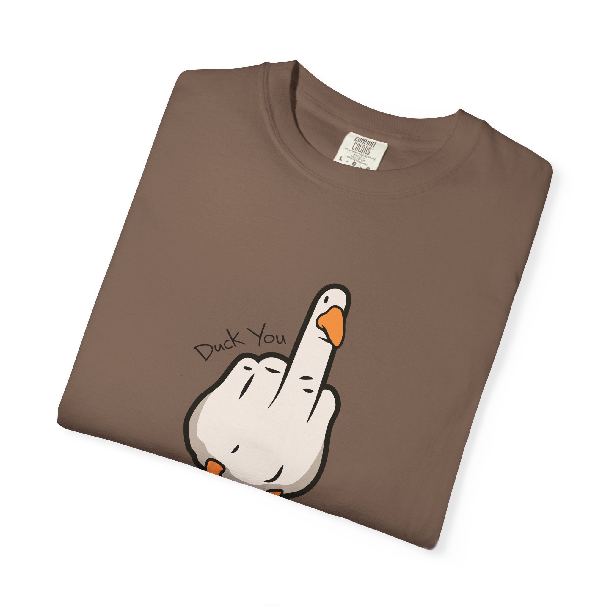 Unisex Middle Finger Duck T-shirt | Bird Illustration, Funny Attitude Tee