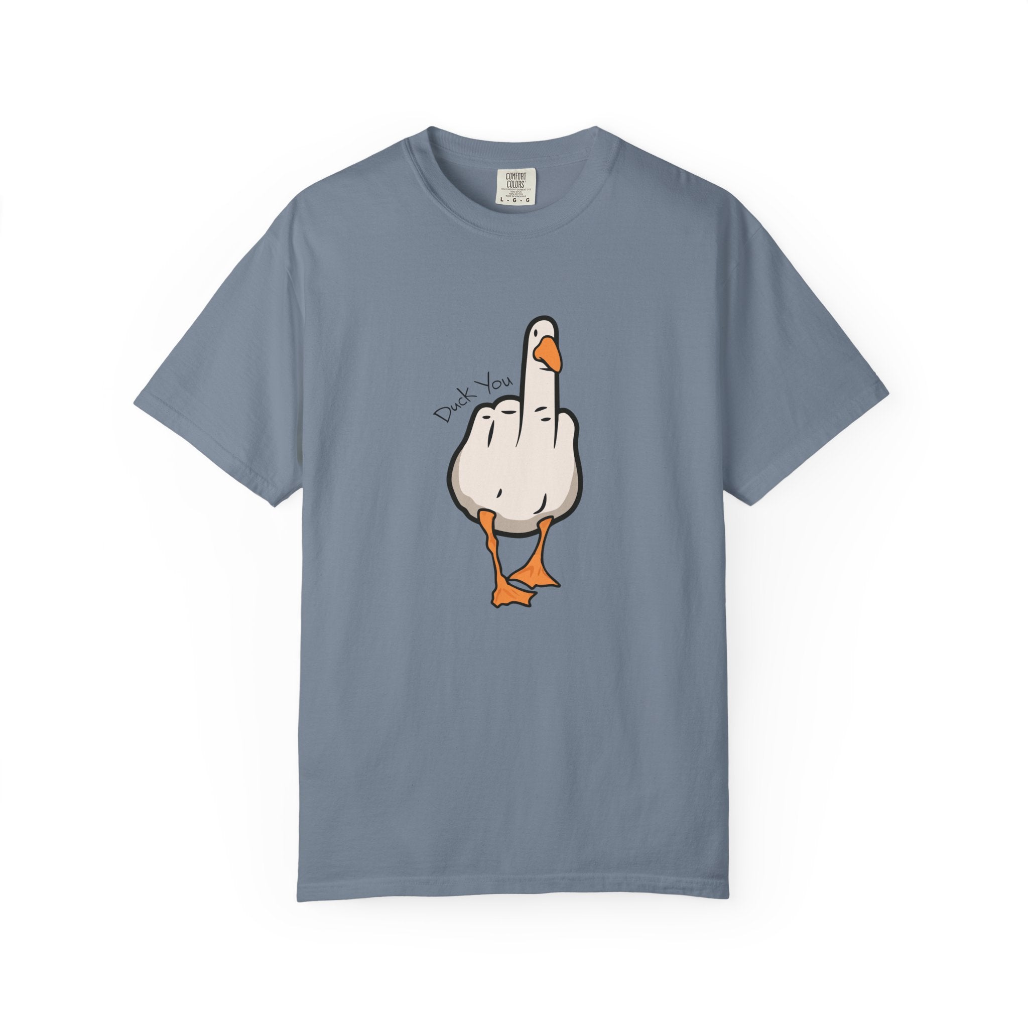 Unisex Middle Finger Duck T-shirt | Bird Illustration, Funny Attitude Tee