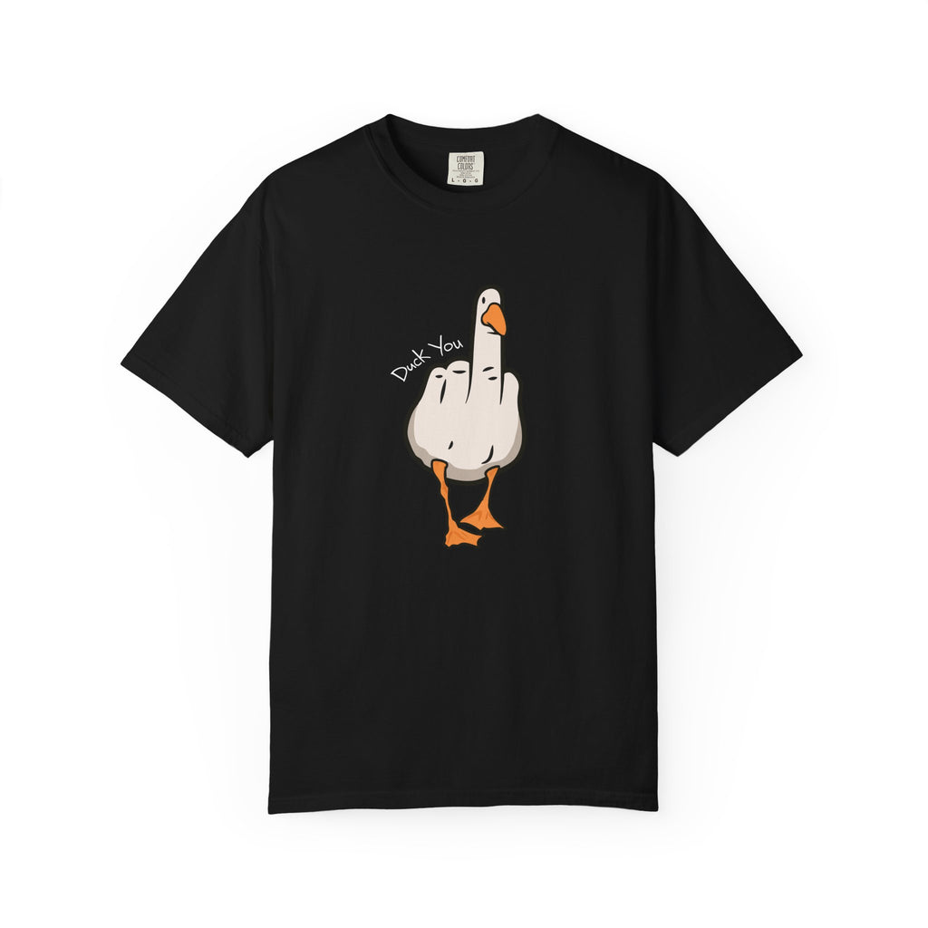 Unisex Middle Finger Duck T-shirt | Bird Illustration, Funny Attitude Tee