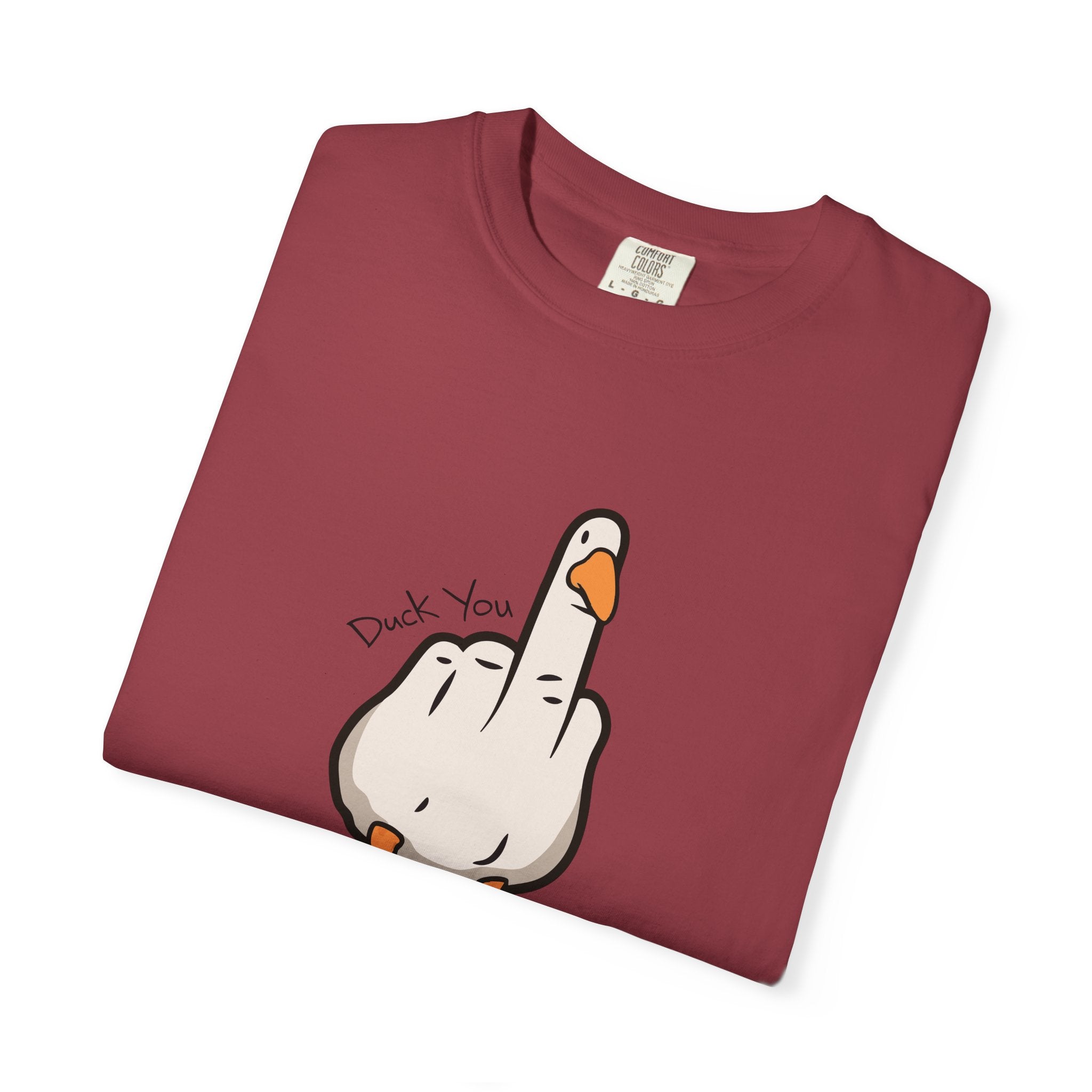Unisex Middle Finger Duck T-shirt | Bird Illustration, Funny Attitude Tee