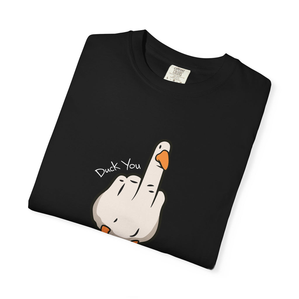 Unisex Middle Finger Duck T-shirt | Bird Illustration, Funny Attitude Tee