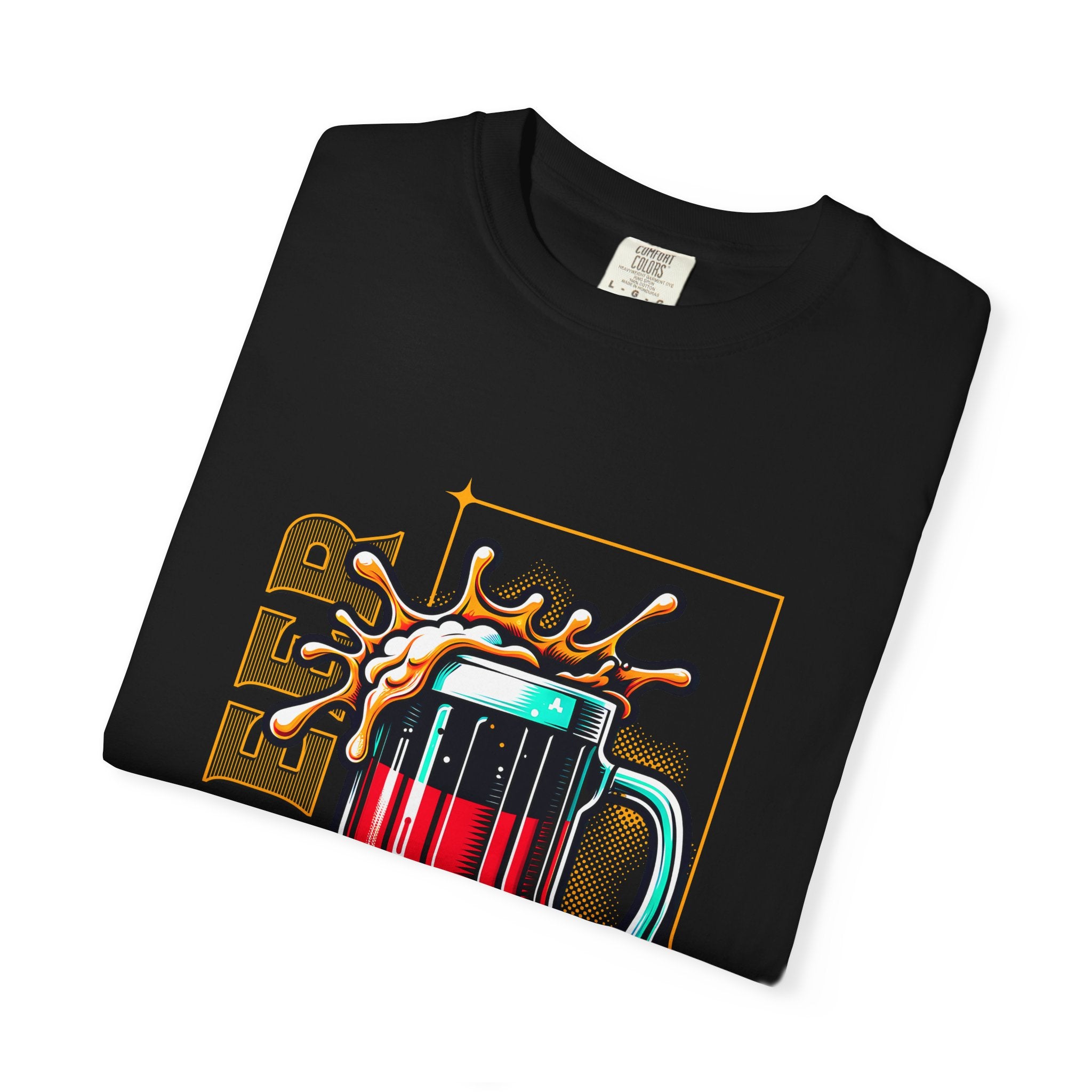 Unisex Retro Colorful Beer Mug T-shirt | I Like Big Beers and I Cannot Lie