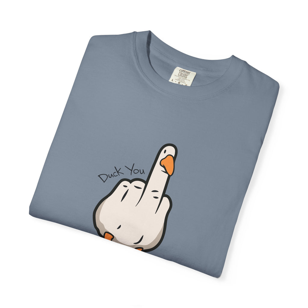 Unisex Middle Finger Duck T-shirt | Bird Illustration, Funny Attitude Tee
