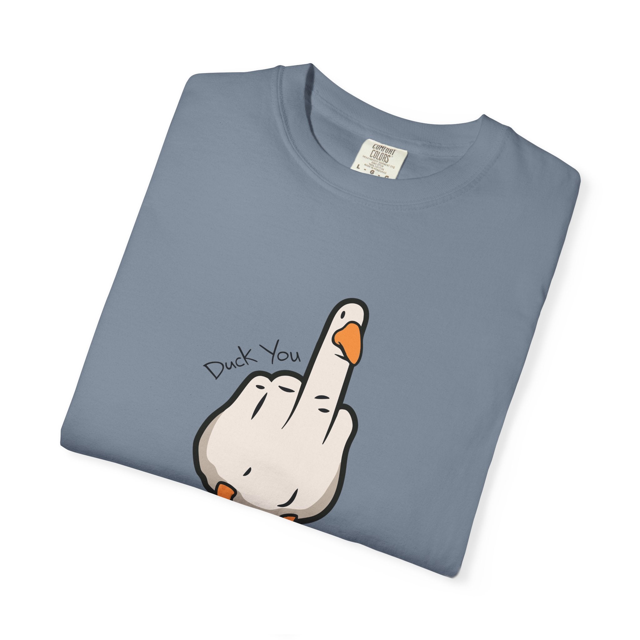 Unisex Middle Finger Duck T-shirt | Bird Illustration, Funny Attitude Tee