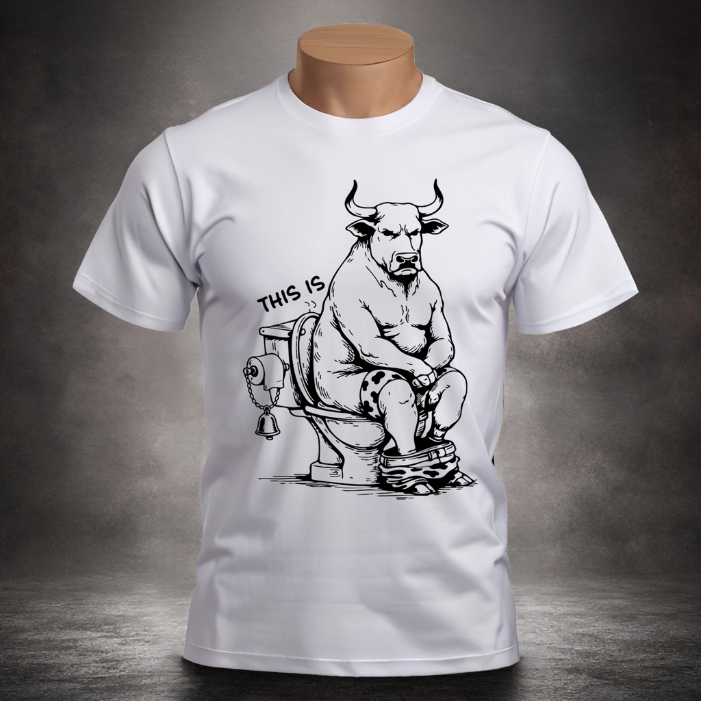 Bull Sitting on Toilet - Unisex T-shirt